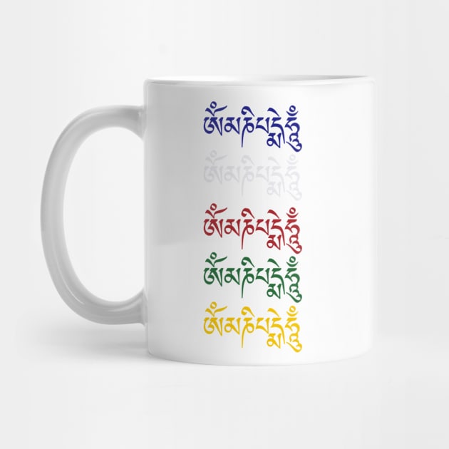 Om Mani Padme Hum Tibetan Buddhist Mantra Dharma Colors by TammyWinandArt